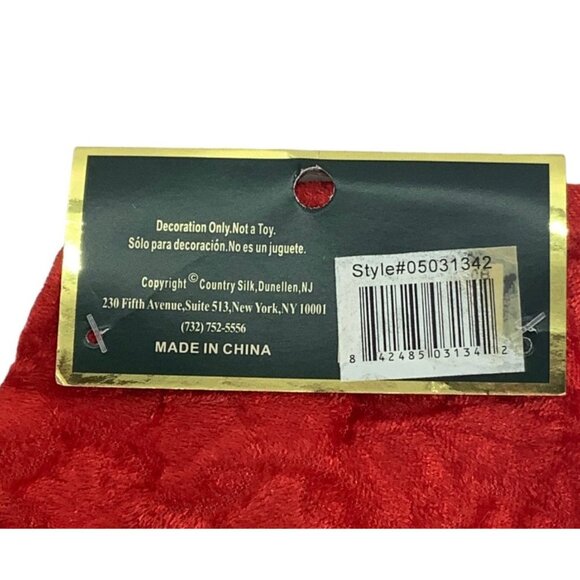 Vtg Christmas Elegance Santa Claus Hat Cap Country Silk Adult Size NWT NEW - Picture 3 of 3